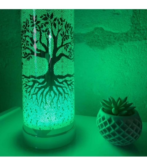 Lampe diffuseur de parfum motif Arbre de vie, symbolique et bien-être.