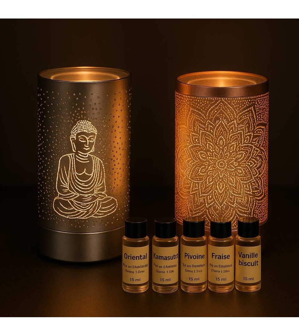 2 petite lampe diffuseur de parfum + 5 extraits de parfum de Grasse 2 petite lampe diffuseur de parfum + 5 extraits de parfum de Grasse