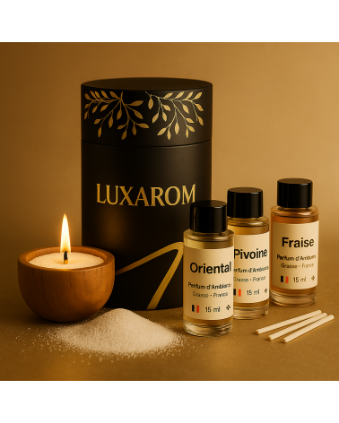 1 coffret de sable de bougie +

3 parfums + 10 mèches.