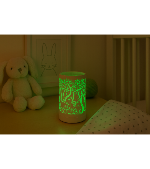 Lampe diffuseur de parfum motif Forêt enchantée, atmosphère féérique et parfumée.