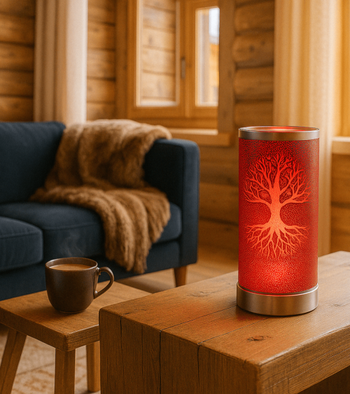 Lampe diffuseur de parfum motif Arbre de vie, symbolique et bien-être.