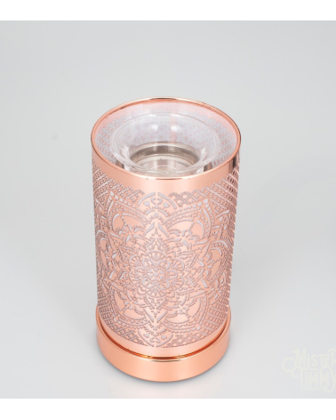 Lampe diffuseur de parfum motif Mandala, design zen et ambiance parfumée.