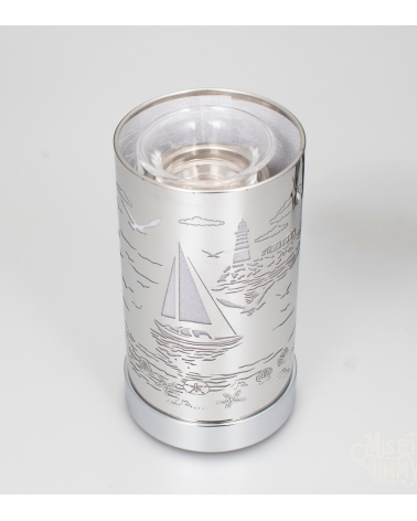 Lampe diffuseur de parfum motif Bateau, ambiance marine et diffusion parfumée.