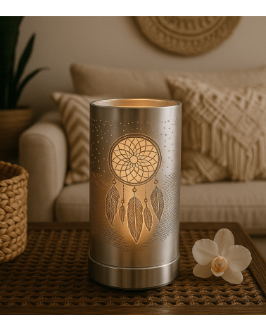 Lampe design Attrape-rêve, ambiance onirique et parfum délicat.