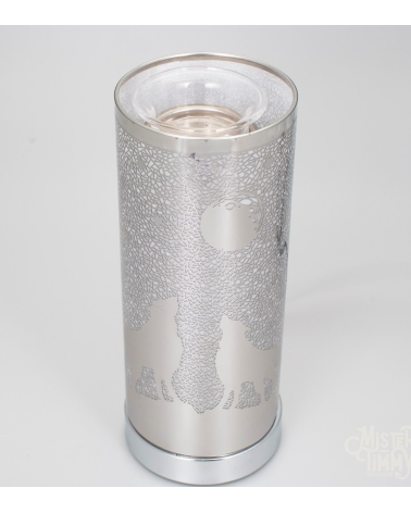 Lampe diffuseur de parfum motif Loups, décoration sauvage et parfumée.