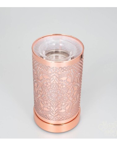 Lampe diffuseur de parfum motif Mandala, design zen et ambiance parfumée.