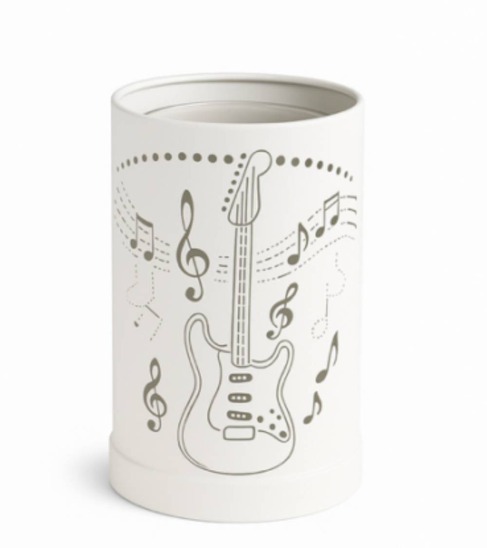 Lampe diffuseur de parfum motif Guitare, esprit musical et ambiance parfumée.