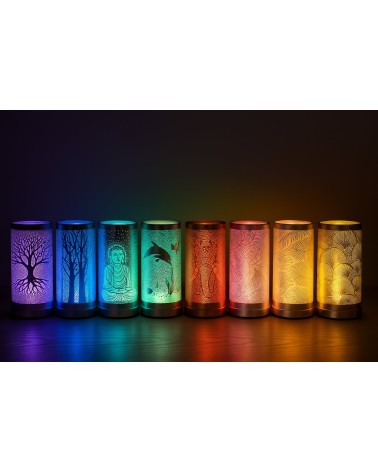 lampe diffuseur de parfum d'ambiance et de parfum artisanale de Grasse. 9 couleurs intégrées.