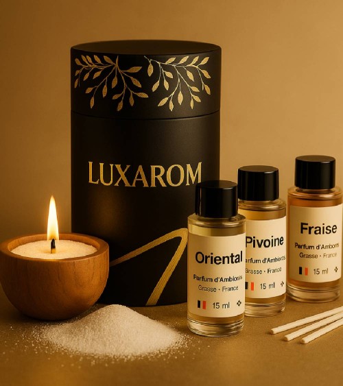 1 coffret de sable de bougie +

3 parfums + 10 mèches.