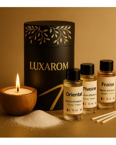 1 coffret de sable de bougie +

3 parfums + 10 mèches.