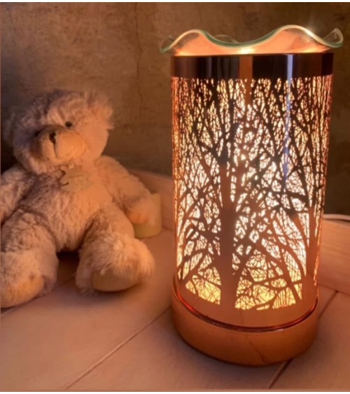 Lampe diffuseur de parfum modèle Branches d’Arbre métal brossé mat – Élégance et Nature, ambiance parfumée et lumière décorative