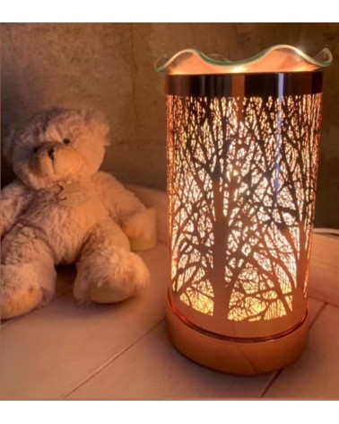 Lampe diffuseur de parfum design Branches d’Arbre, métal brossé, ambiance cocooning et décorative Luxarom